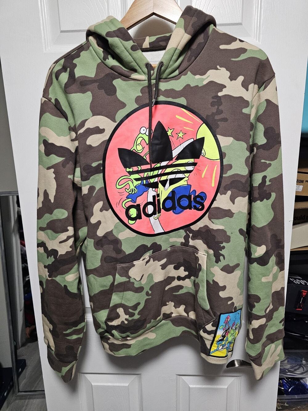 Adidas Originals x Jeremy Scott Men's Camo Hoodie Sweatshirt, H53373, Size M